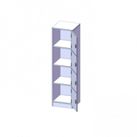 Schließfachschrank, 4 Ordnerhöhen - Serie evo180 B/H/T: 40,5x154x40 cm, 4 Schließfächer, Türen öffnen nach rechts, mit Sockel (81 mm)-image
