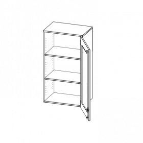 Aufsatzschrank, 3 Ordnerhöhen - Serie evo180 B/H/T: 60x108x40 cm, 1 Tür mit Glaseinsatz, abschließbar, Tür öffnet nach rechts-image