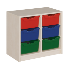 Regal mit ErgoTray-Boxen in Korpusbauweise B/H/T: 70.5x60x40 cm, 6 hohe ErgoTray-Boxen-image