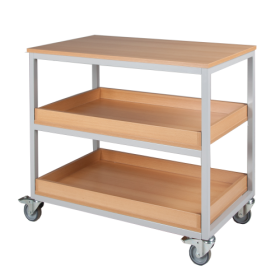 Vorbereitungswagen mit 3 Ablageböden, 2 mit Aufkantung, fahrbar B/H/T: 100x90x60 cm-image
