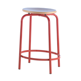 Vierfuß-Hocker mit umlaufender Fußraste Sitzhöhe: 51 oder 60 cm, Gestellfarbe nach Wahl-image
