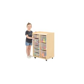 Mobiles Regal mit 2 Reihen - 6 kleine und 3 große Boxen-image