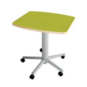 Beistelltisch mit Fußkreuz und Gasfeder, HV 72-110 cm Tischplatte mit Linoleumbelag-image