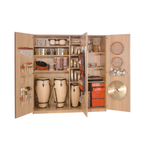 Dreitüriger Musikschrank B/H/T: 210,9x190x60 cm, feststehend, 9 verstellbare Böden, ohne Boxen-image